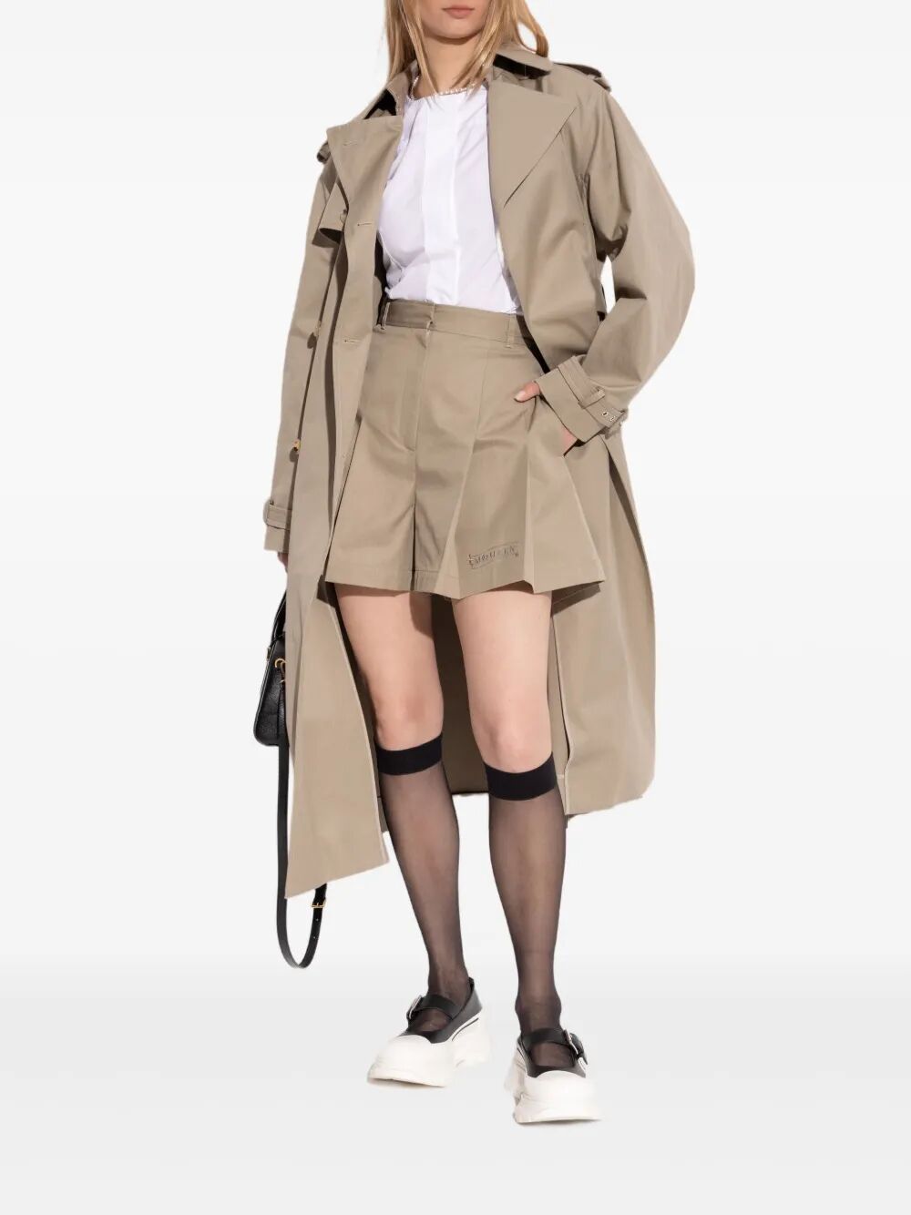 Alexander Mcqueen Women Double-Breasted Trench Coat by Luosophy