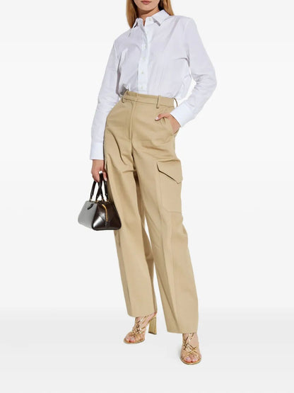 Givenchy Women Cotton And Wool Cocoon Trousers With Pockets by Luosophy