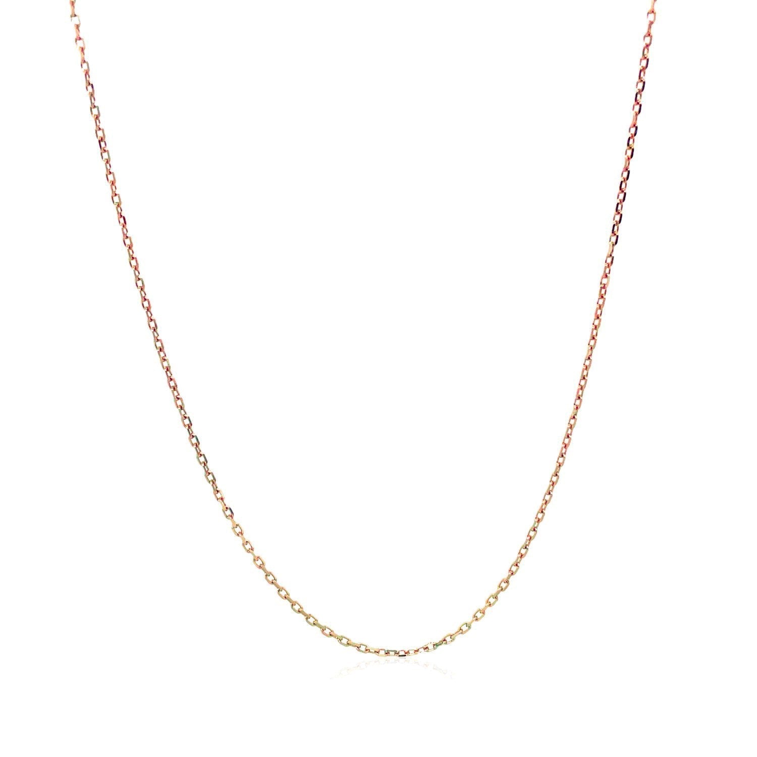 18k Rose Gold Diamond Cut Cable Link Chain (0.75 mm) by Bids.com