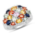 2.85 Carat Genuine Multi Sapphire .925 Sterling Silver Ring by Bids.com