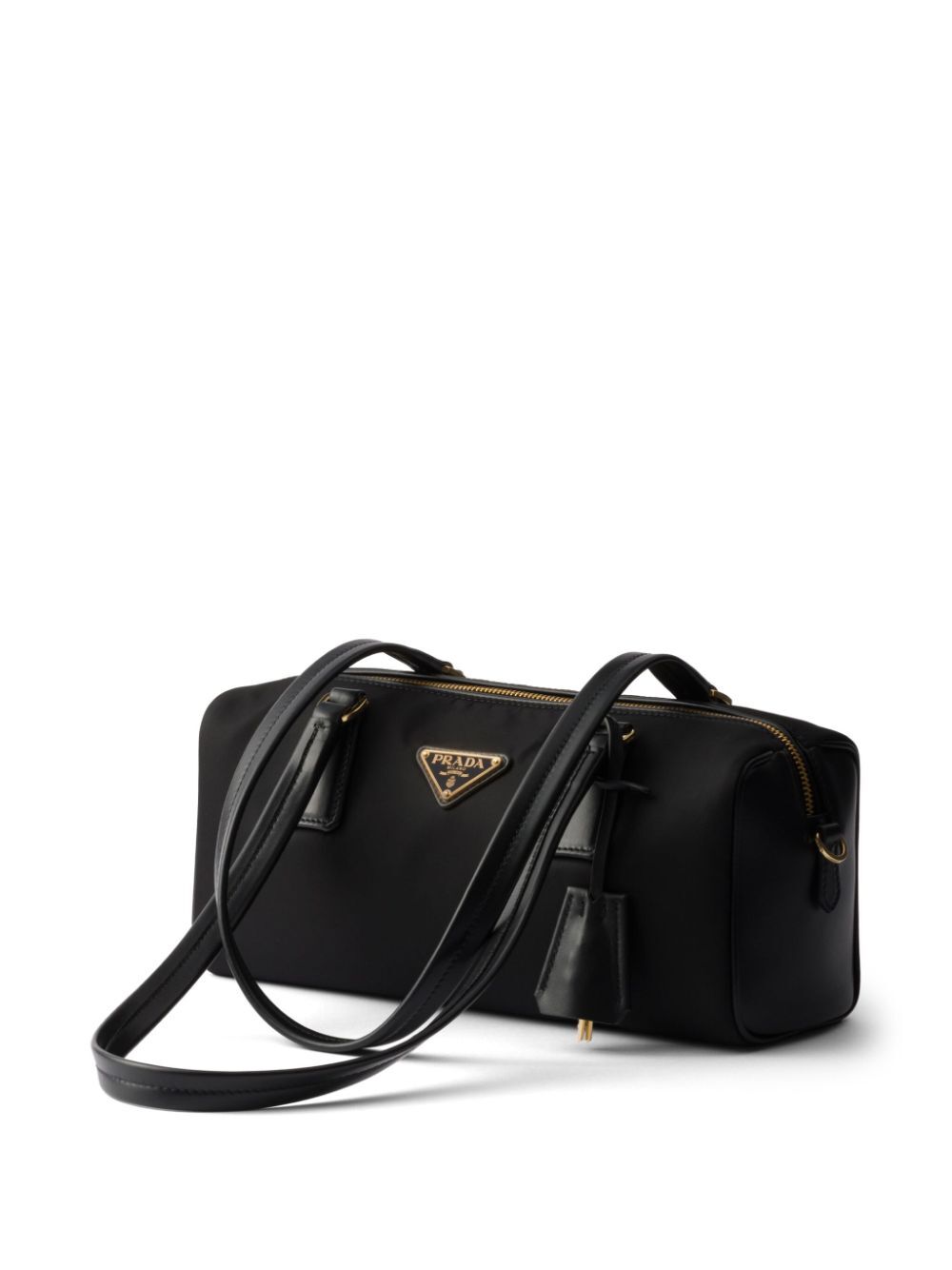 Prada Women Re-Nylon And Leather Medium Top-Handle Bag With Padlock by Luosophy