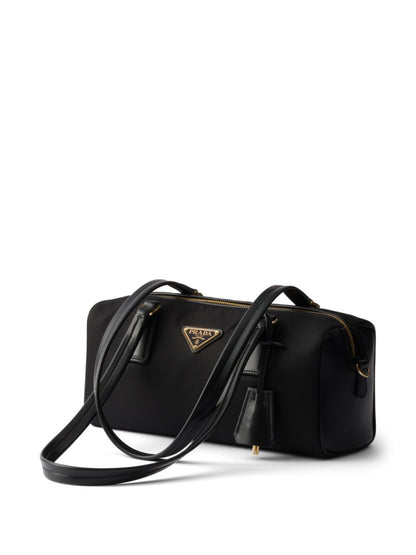 Prada Women Re-Nylon And Leather Medium Top-Handle Bag With Padlock by Luosophy