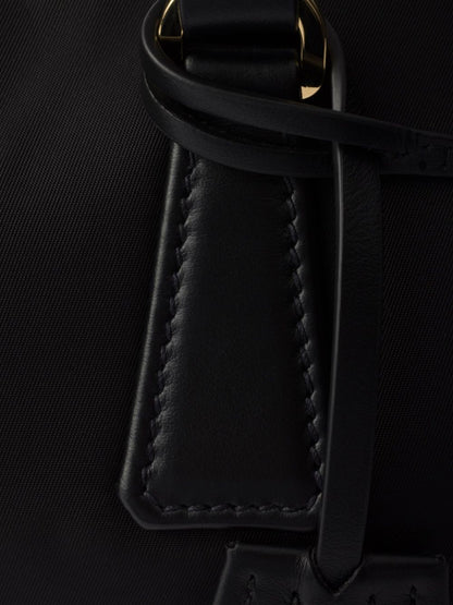 Prada Women Re-Nylon And Leather Medium Top-Handle Bag With Padlock by Luosophy