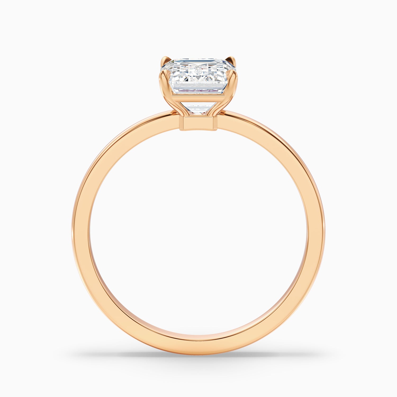 Andie 5 Carat Emerald Cut Low Profile Solitaire Moissanite Diamond Ring in 14k Yellow Gold