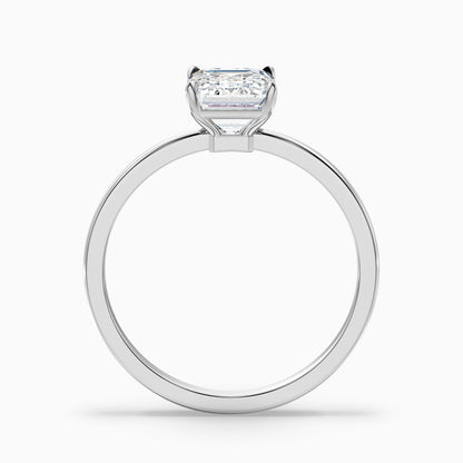 Aiyla 2.5 Carat Emerald Cut Low Profile Solitaire Lab Grown Diamond Ring in 14k Yellow Gold