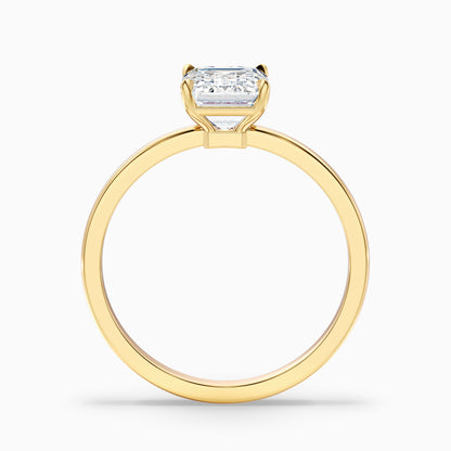 Aiyla 4.5 Carat Emerald Cut Low Profile Solitaire Lab Grown Diamond Ring in Platinum