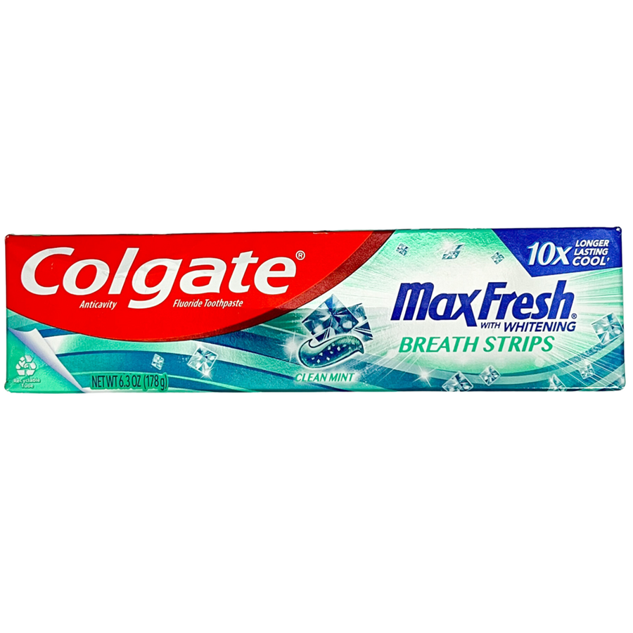 Colgate Max Fresh Whitening Anticavity Fluoride Toothpaste With Breath Strips, Clean Mint by Pasteur Pharmacy