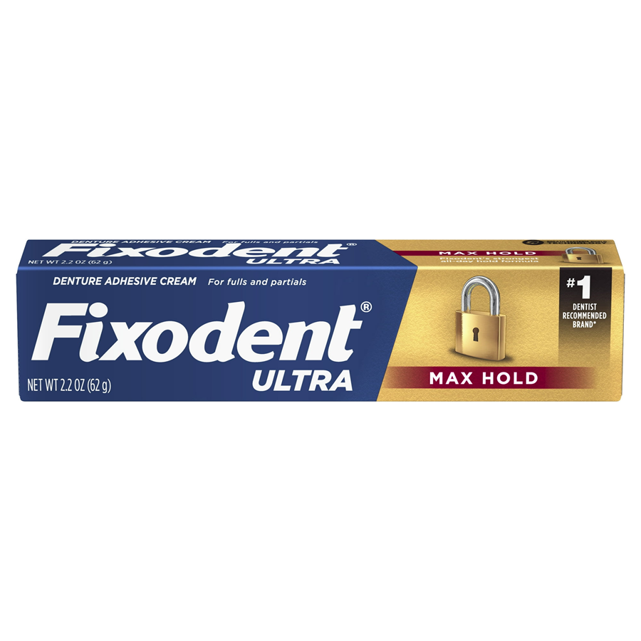 Fixodent Ultra Max Hold Denture Adhesive Cream, 2.2 Oz 