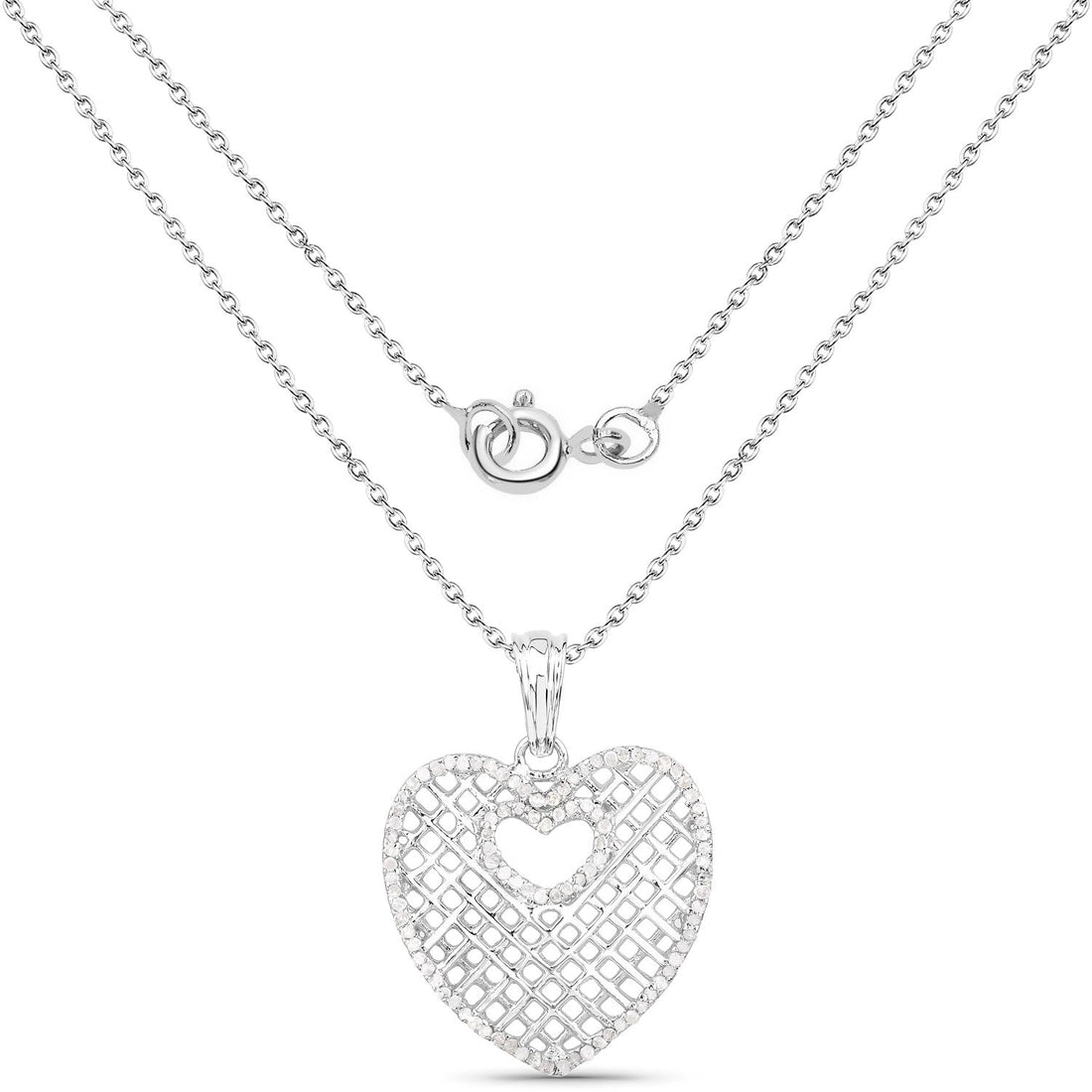 0.52 Carat Genuine White Diamond .925 Sterling Silver Pendant by Bids.com