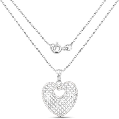 0.52 Carat Genuine White Diamond .925 Sterling Silver Pendant by Bids.com