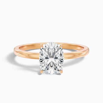 Crina 1.5 Carat Elongated Cushion Low Profile Solitaire Lab Grown Diamond Ring in 18k Rose Gold
