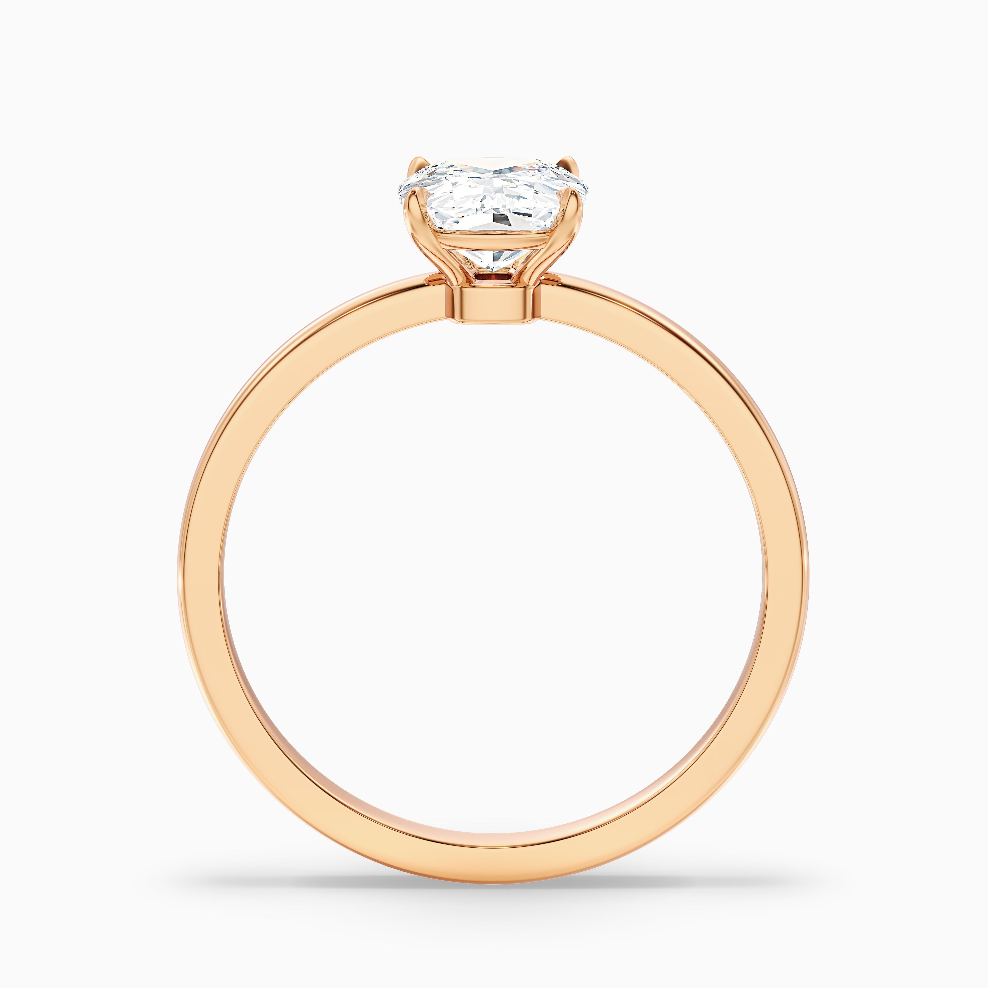 Anahi 1.5 Carat Elongated Cushion Low Profile Solitaire Moissanite Diamond Ring in 18k Yellow Gold