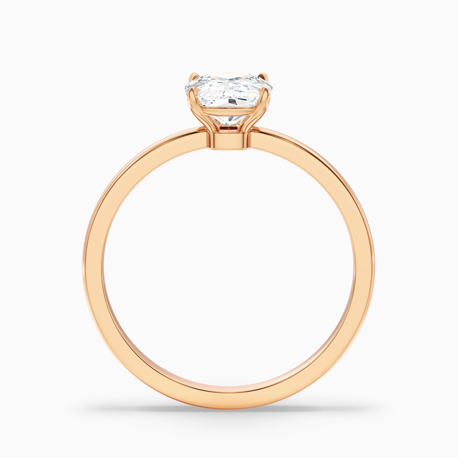 Crina 1.5 Carat Elongated Cushion Low Profile Solitaire Lab Grown Diamond Ring in 10k Yellow Gold