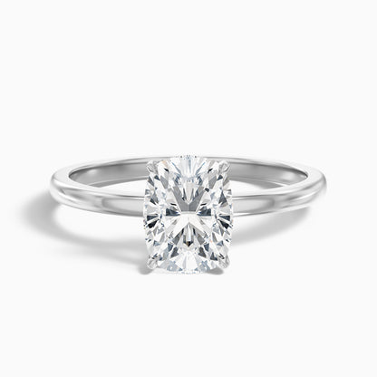 Anahi 5.5 Carat Elongated Cushion Low Profile Solitaire Moissanite Diamond Ring in 10k Yellow Gold