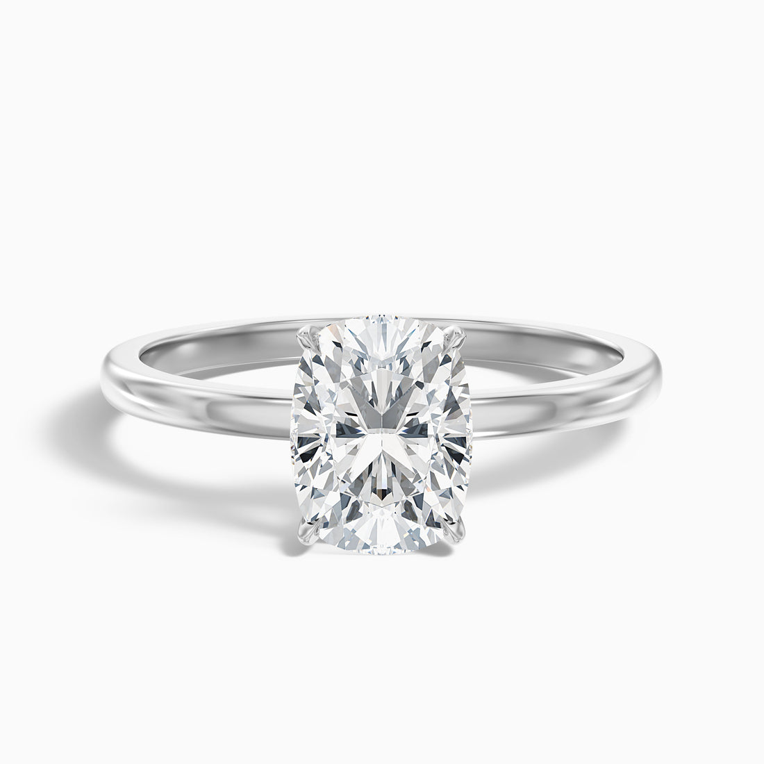 Crina 3 Carat Elongated Cushion Low Profile Solitaire Lab Grown Diamond Ring in 925 Sterling Silver  DestGlow