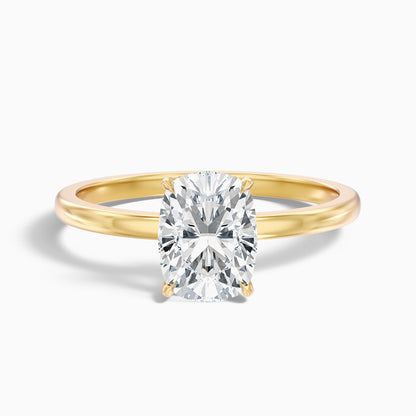 Crina 4.5 Carat Elongated Cushion Low Profile Solitaire Lab Grown Diamond Ring in 10k White Gold
