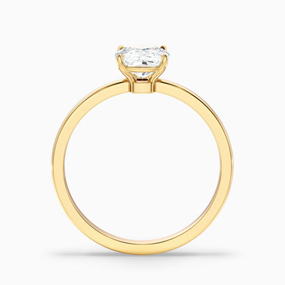 Anahi 3.5 Carat Elongated Cushion Low Profile Solitaire Moissanite Diamond Ring in 18k Yellow Gold