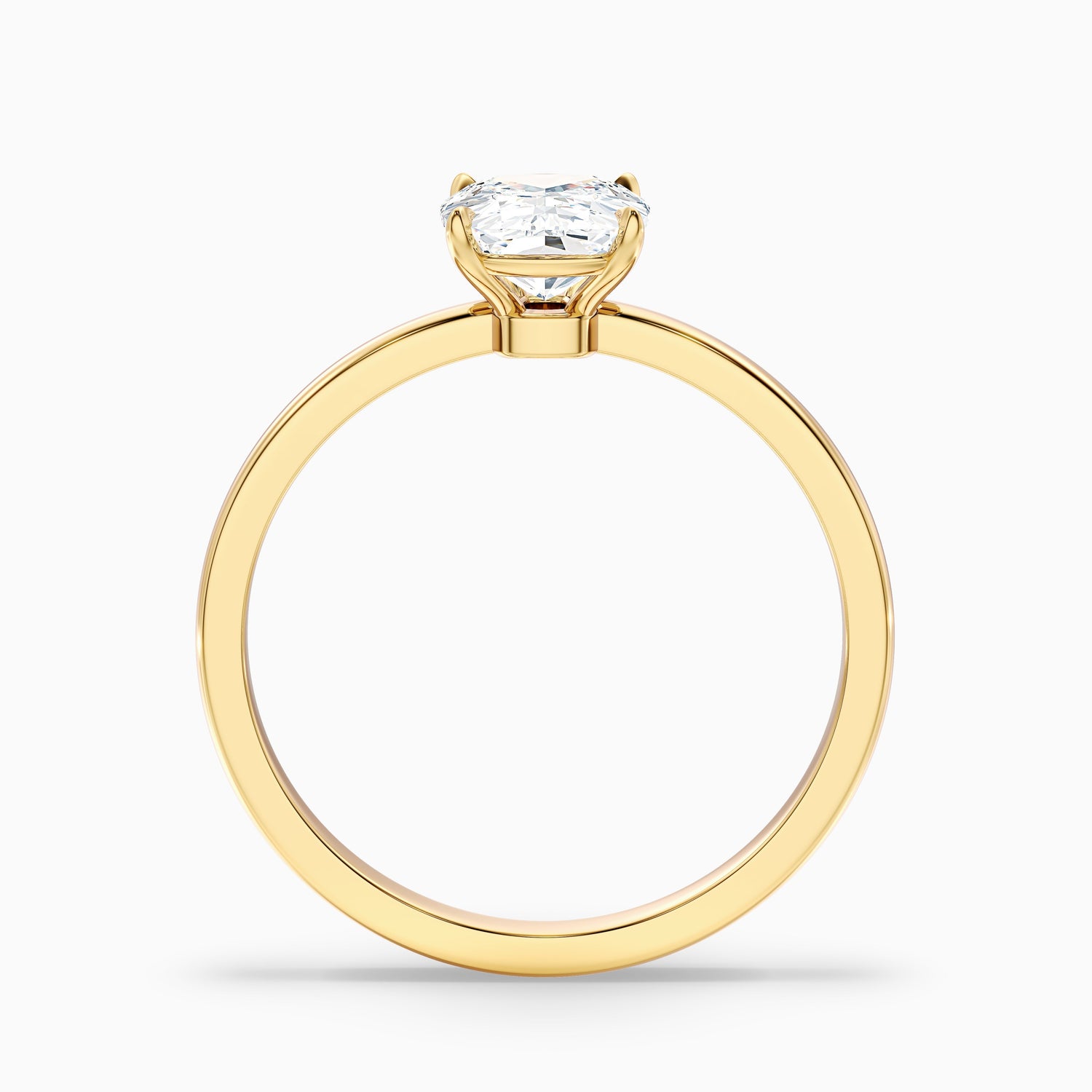 Crina 5 Carat Elongated Cushion Low Profile Solitaire Lab Grown Diamond Ring in 10k White Gold