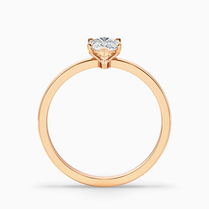 Dora 1 Carat Marquise Cut Low Profile Solitaire Lab Grown Diamond Ring in 18k Rose Gold