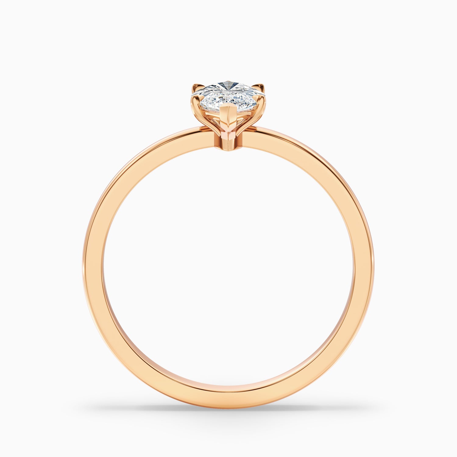 Verne 3 Carat Marquise Cut Low Profile Solitaire Moissanite Diamond Ring in Platinum