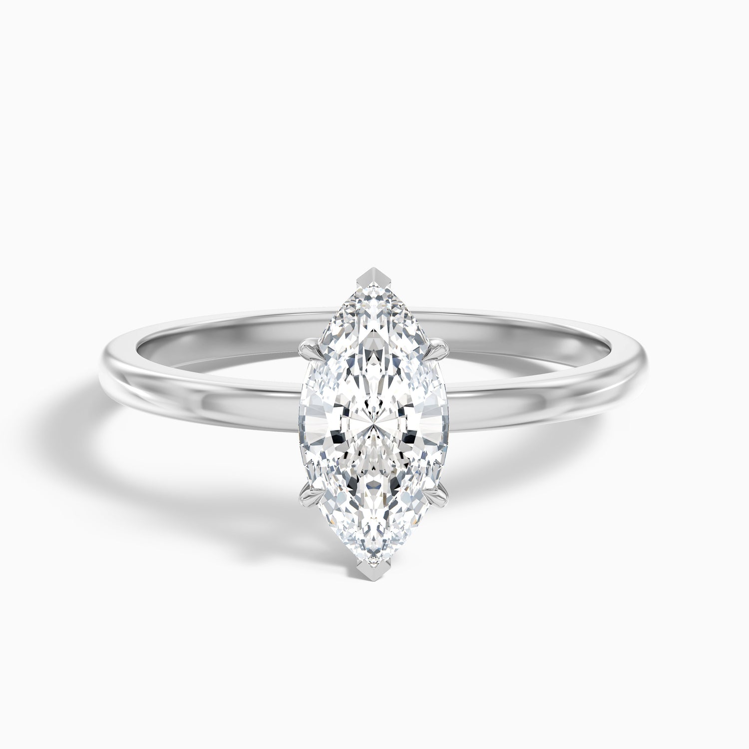 Dora 4 Carat Marquise Cut Low Profile Solitaire Lab Grown Diamond Ring in 18k Yellow Gold