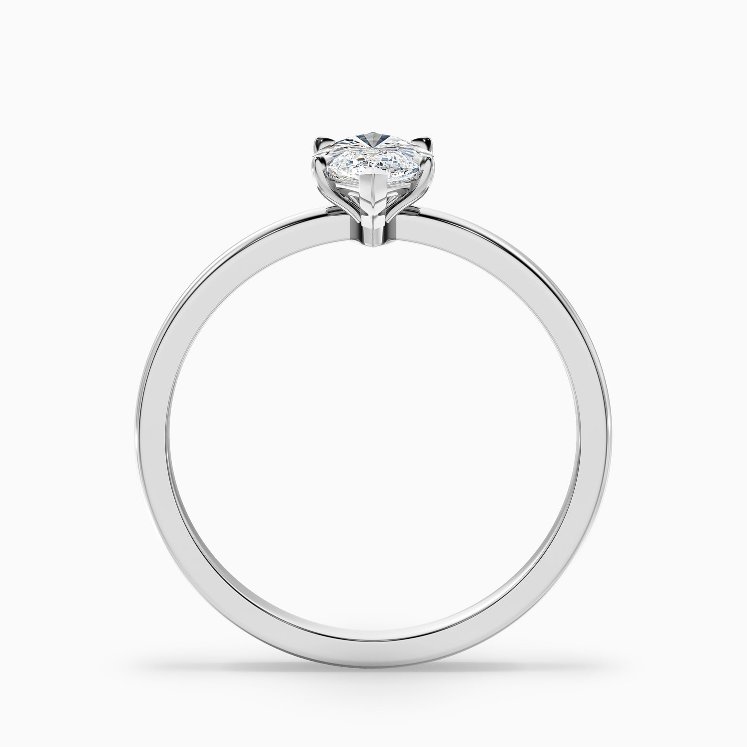 Verne 5 Carat Marquise Cut Low Profile Solitaire Moissanite Diamond Ring in 14k White Gold