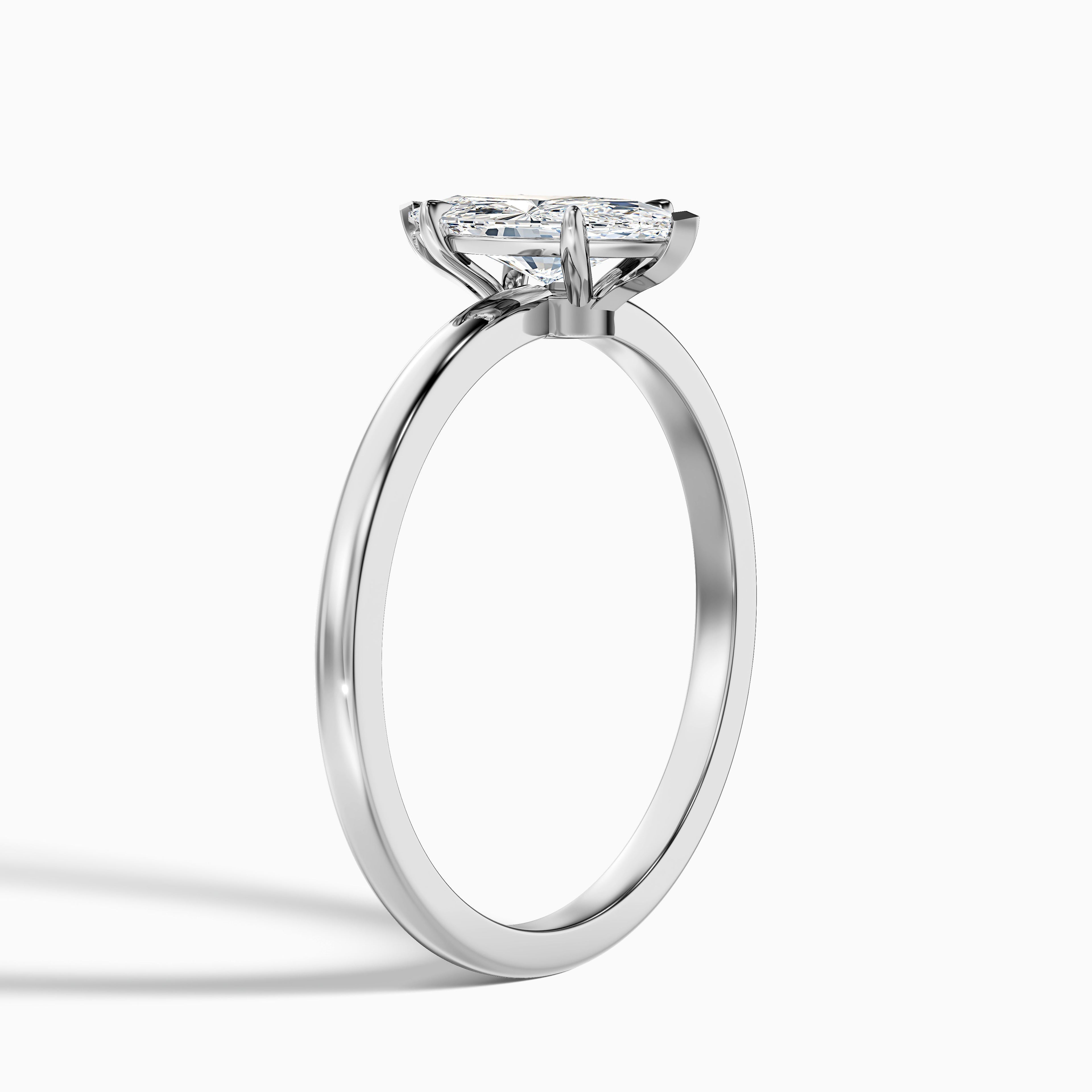 Dora 4.5 Carat Marquise Cut Low Profile Solitaire Lab Grown Diamond Ring in 10k White Gold