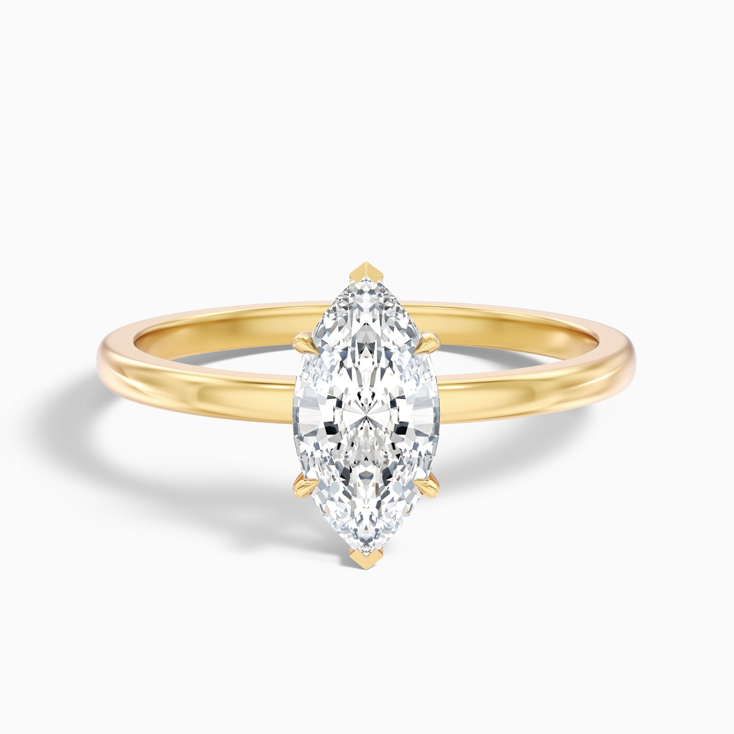 Dora 3 Carat Marquise Cut Low Profile Solitaire Lab Grown Diamond Ring in 14k Rose Gold