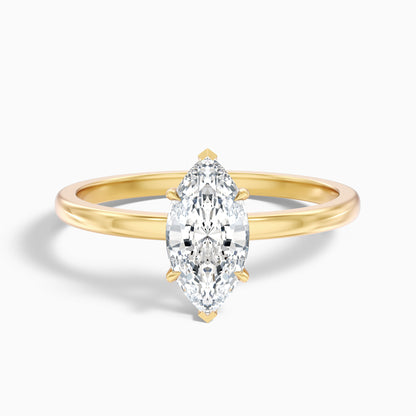 Verne 1.5 Carat Marquise Cut Low Profile Solitaire Moissanite Diamond Ring in 925 Sterling Silver