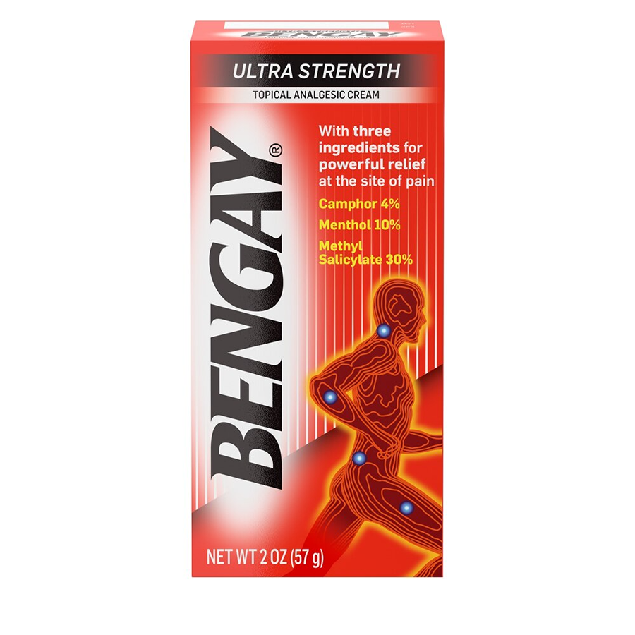 Bengay Ultra Strength Pain Relieving Cream - 2 oz (57g) - Non-Greasy Topical Analgesic by Pasteur Pharmacy