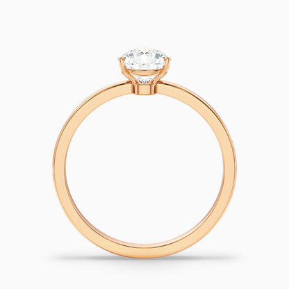 Ainsy 5 Carat Pear Cut Low Profile Solitaire Moissanite Diamond Ring in 10k White Gold