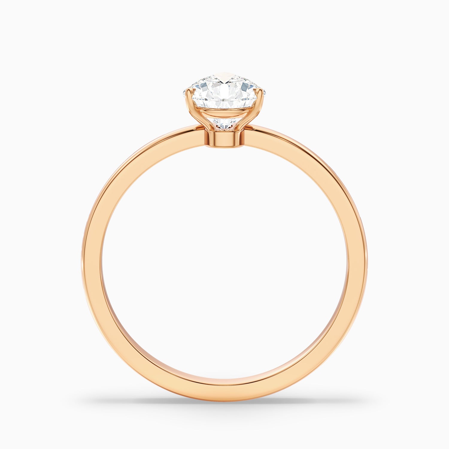 Ainsy 2 Carat Pear Cut Low Profile Solitaire Moissanite Diamond Ring in 925 Sterling Silver