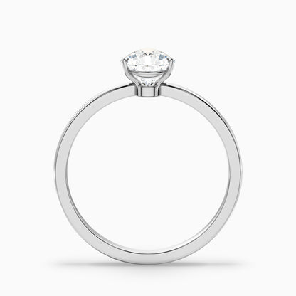 Ginna 4 Carat Pear Cut Low Profile Solitaire Lab Grown Diamond Ring in 14k White Gold