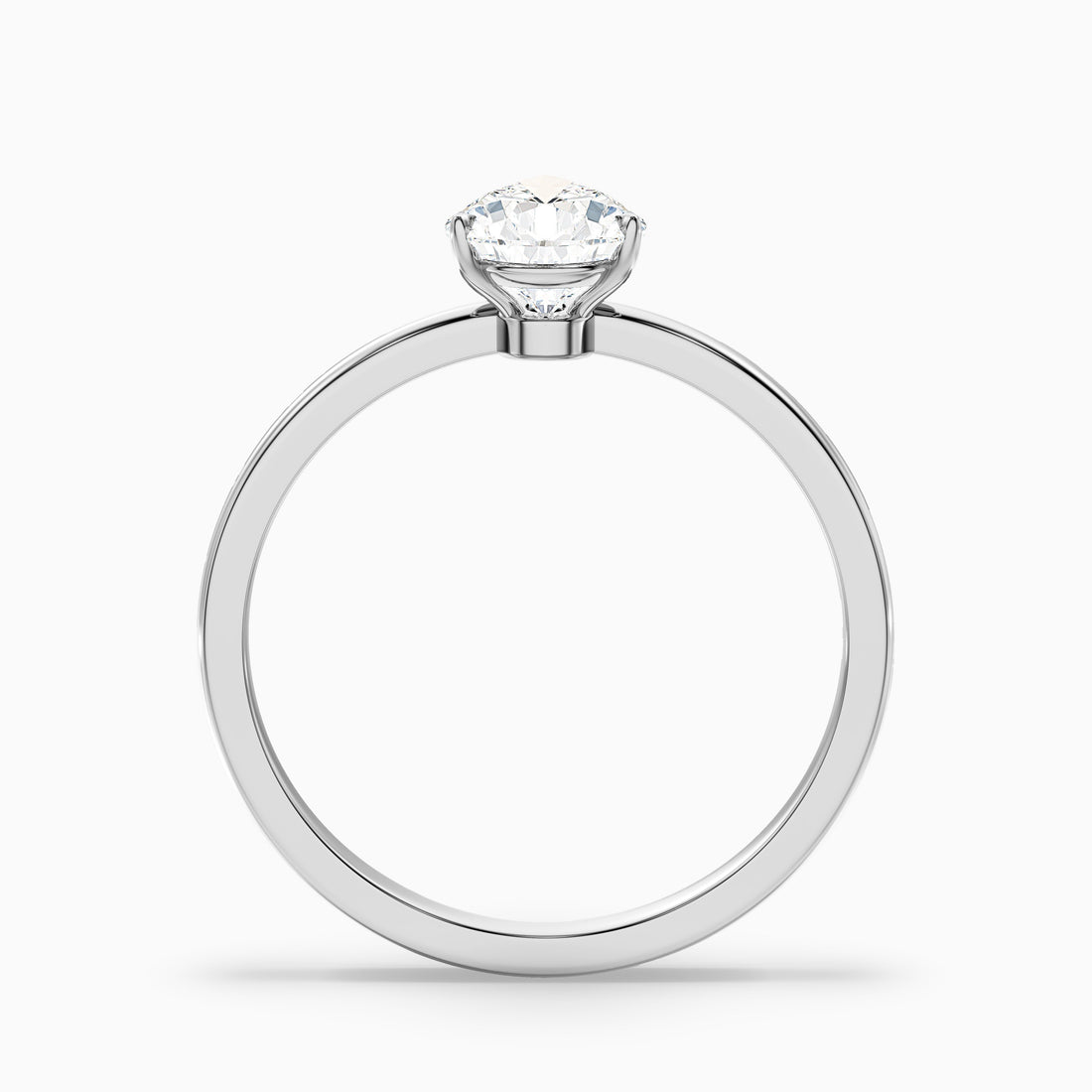 Ainsy 5.5 Carat Pear Cut Low Profile Solitaire Moissanite Diamond Ring in Platinum  DestGlow