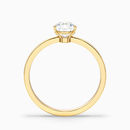 Ginna 2 Carat Pear Cut Low Profile Solitaire Lab Grown Diamond Ring in 14k Yellow Gold