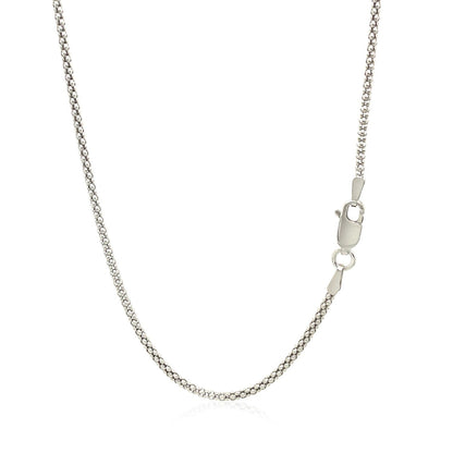 Rhodium Plated 1.8mm Sterling Silver Popcorn Style Chain by Bids.com