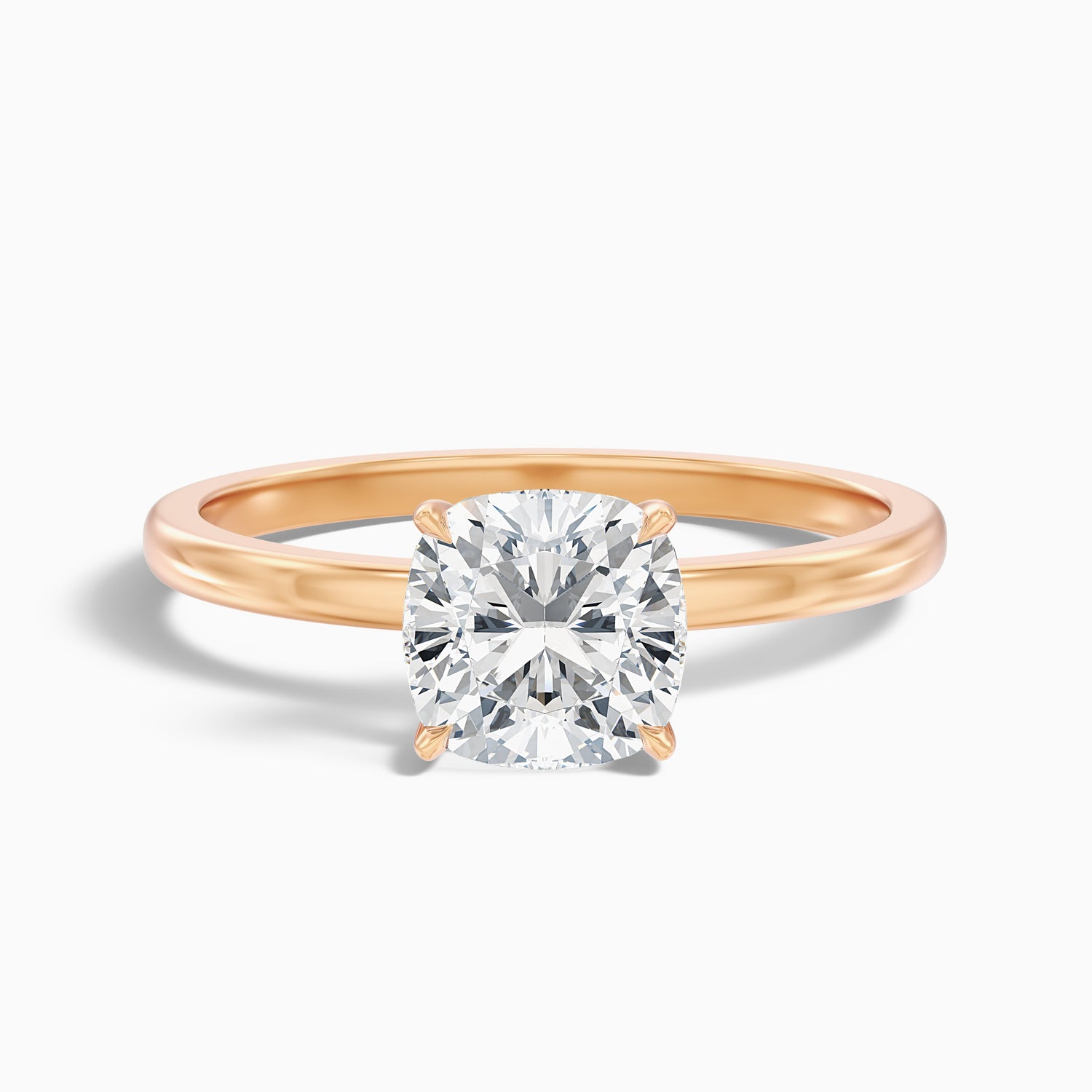 Harly 1.5 Carat Cushion Cut Low Profile Solitaire Lab Grown Diamond Ring in 10k White Gold