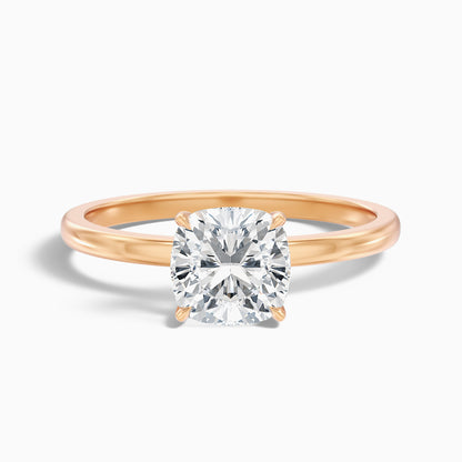Chaya 5.5 Carat Cushion Cut Low Profile Solitaire Moissanite Diamond Ring in Platinum