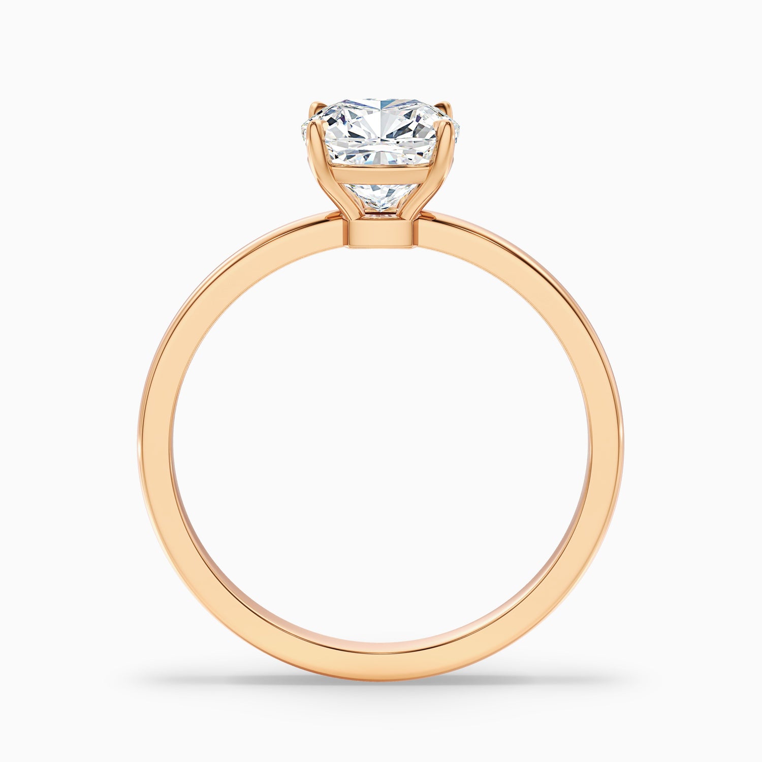 Chaya 1 Carat Cushion Cut Low Profile Solitaire Moissanite Diamond Ring in 14k White Gold