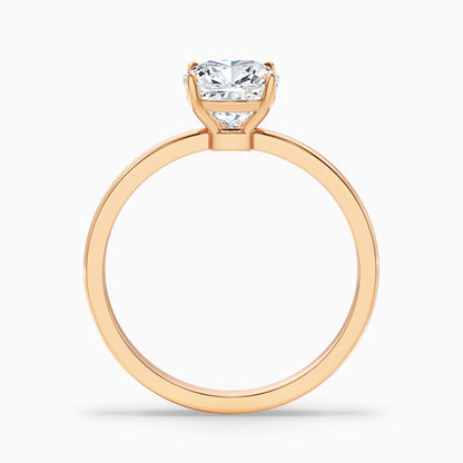 Chaya 2.5 Carat Cushion Cut Low Profile Solitaire Moissanite Diamond Ring in 14k White Gold