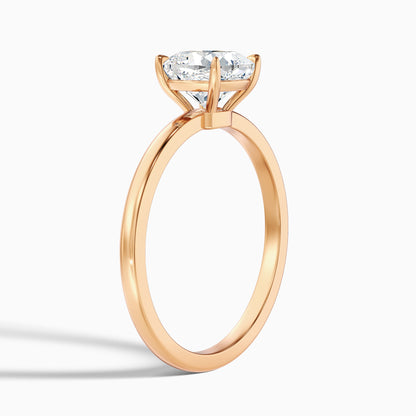 Harly 5 Carat Cushion Cut Low Profile Solitaire Lab Grown Diamond Ring in 10k Yellow Gold