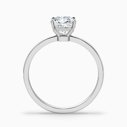 Harly 1 Carat Cushion Cut Low Profile Solitaire Lab Grown Diamond Ring in 18k Yellow Gold