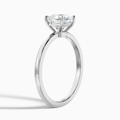 Chaya 2 Carat Cushion Cut Low Profile Solitaire Moissanite Diamond Ring in 18k Rose Gold