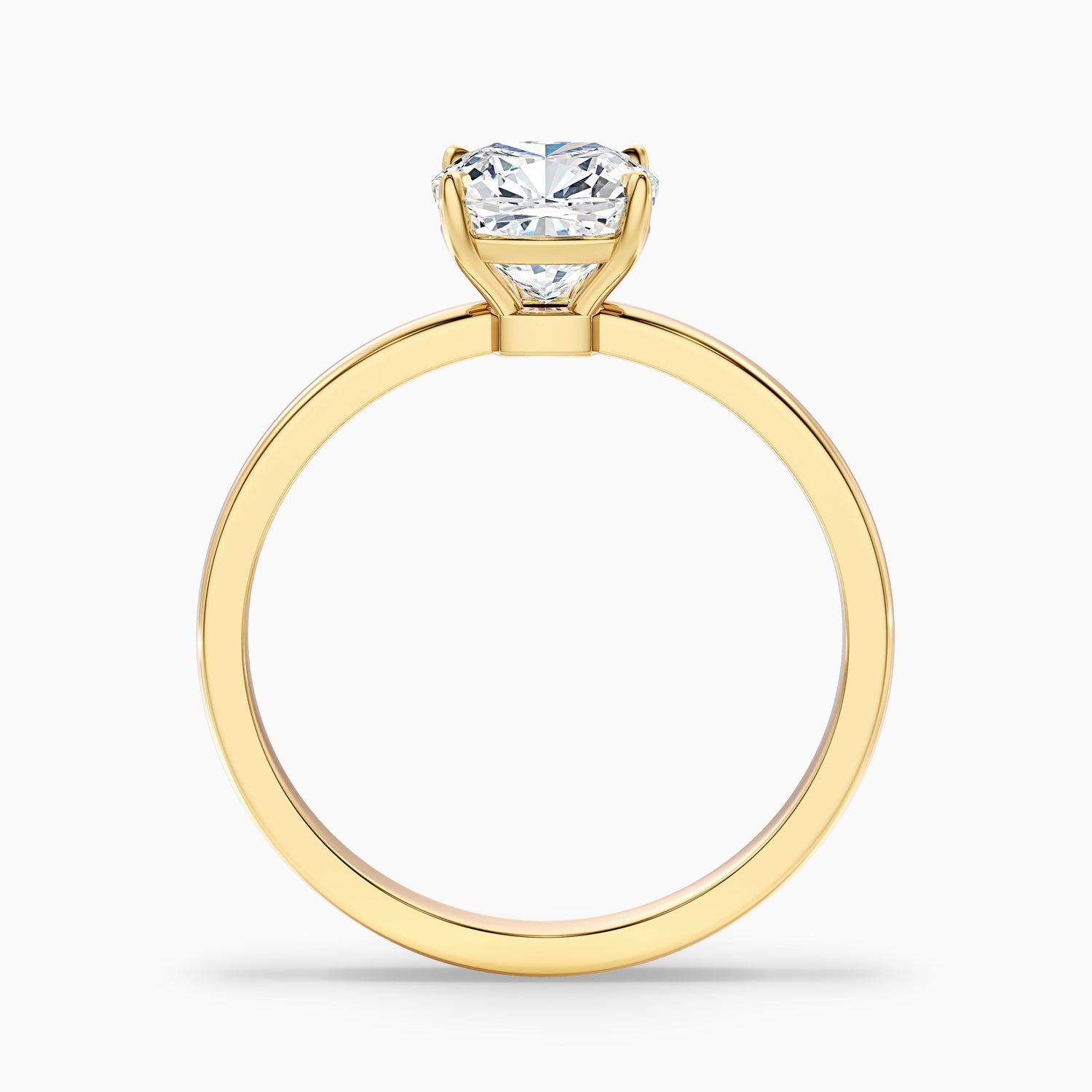 Harly 2.5 Carat Cushion Cut Low Profile Solitaire Lab Grown Diamond Ring in 18k Yellow Gold