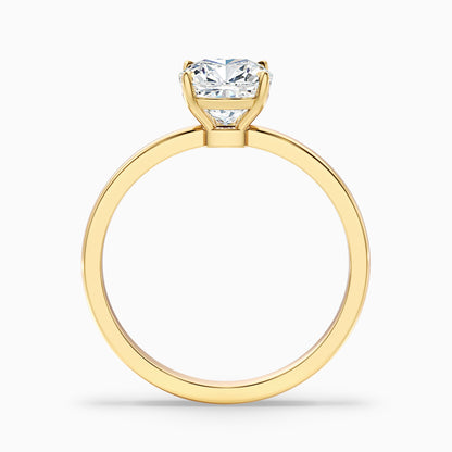 Harly 4.5 Carat Cushion Cut Low Profile Solitaire Lab Grown Diamond Ring in 14k Rose Gold