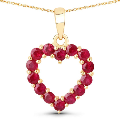 0.43 Carat Genuine Ruby 10K Yellow Gold  Pendant  DestGlow
