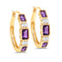 2.18 Carat Genuine Amethyst and White Topaz .925 Sterling Silver Earrings by Bids.com