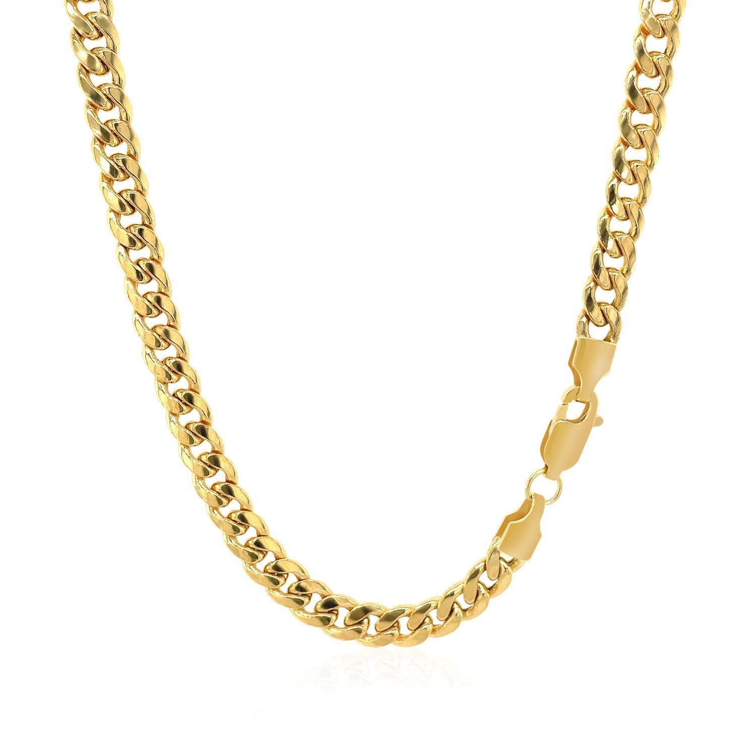 10k Yellow Gold Miami Cuban Semi Solid Chain (4.50 mm) by Bids.com