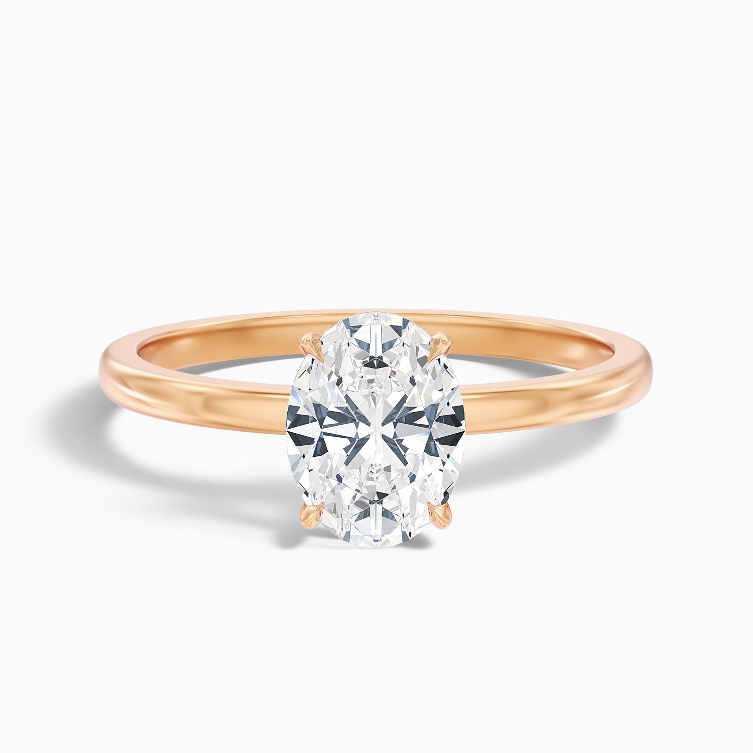 Kaley 2.5 Carat Oval Cut Low Profile Solitaire Lab Grown Diamond Ring in 14k Yellow Gold