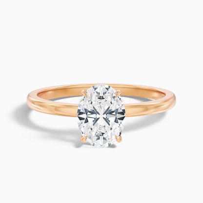 Ayana 3.5 Carat Oval Cut Low Profile Solitaire Moissanite Diamond Ring in 18k Yellow Gold